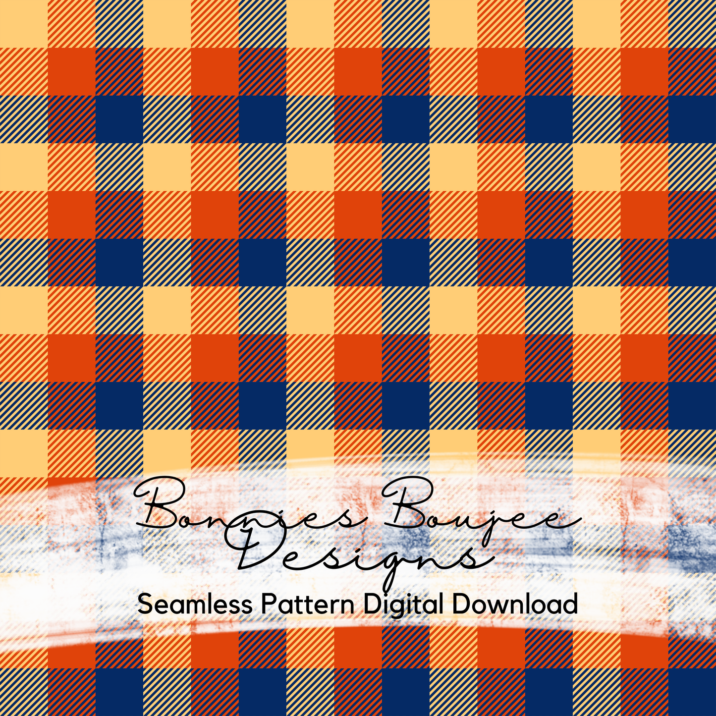 Fall Orange and Blue Plaid Seamless File