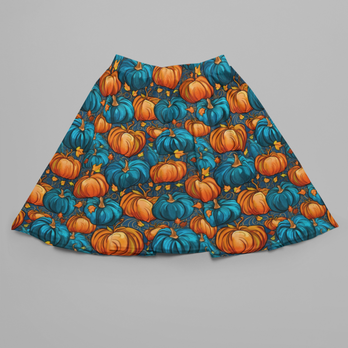 Pumpkins in Orange and Teal Seamless File