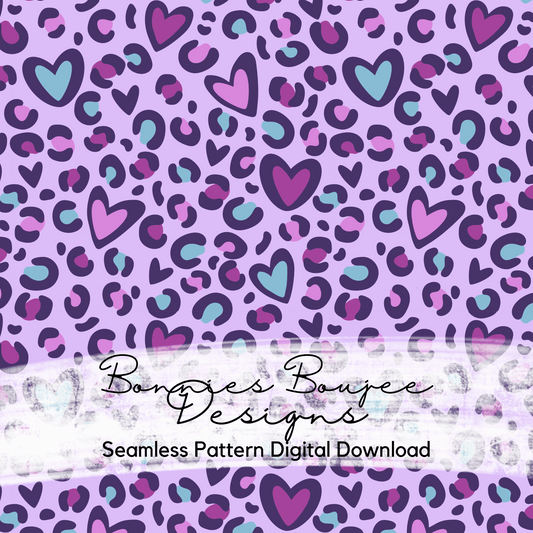 Purple Heart Leopard Seamless File