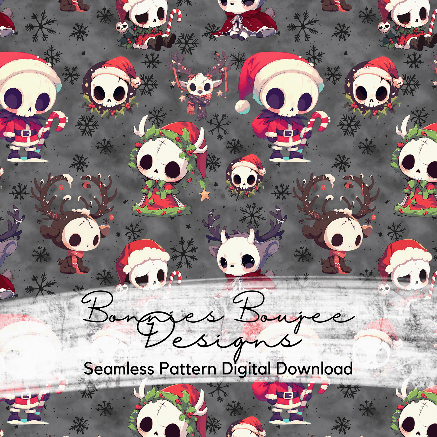 Cute Gothic Holiday Seamless File with Five Colorways