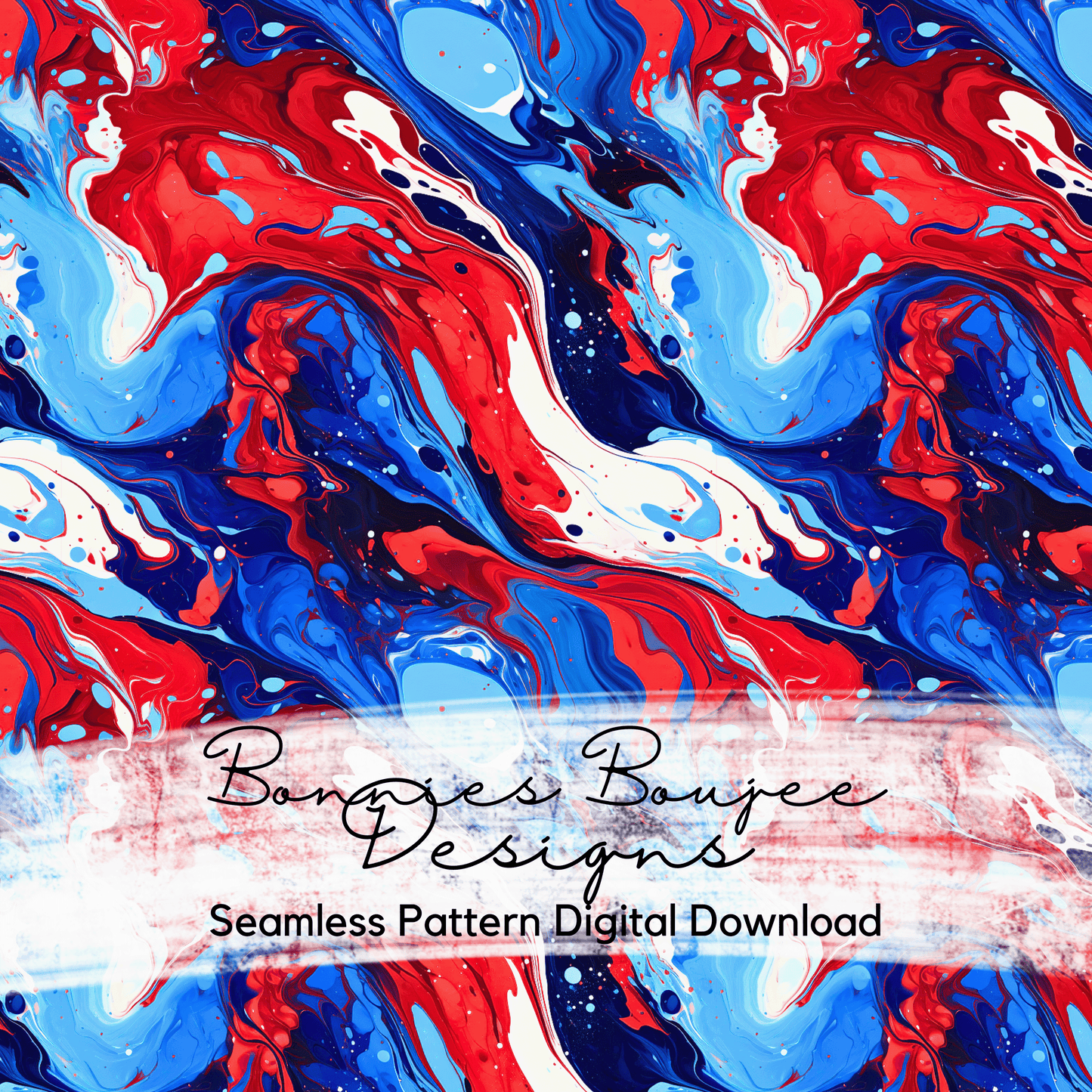 Patriotic, Red, White and Blue Marbled Seamless File