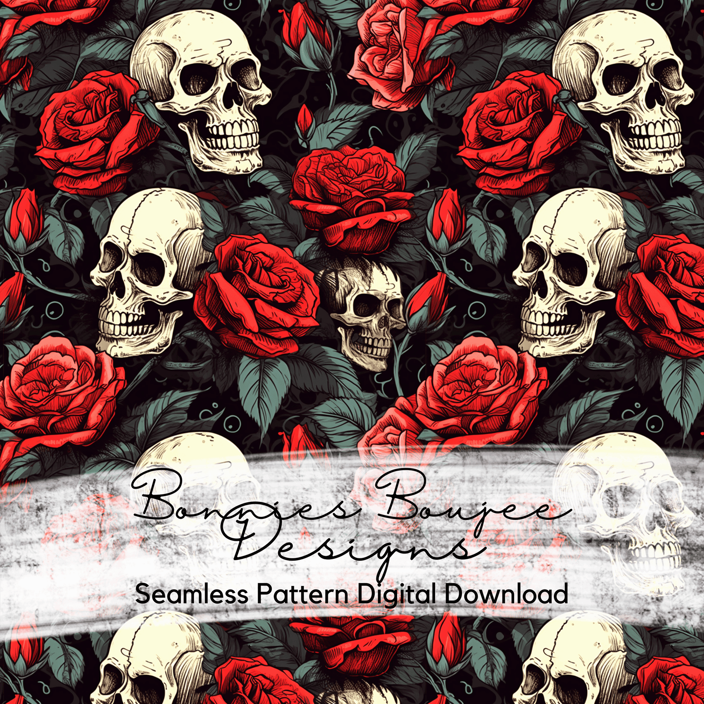 Skulls and Roses Classic Seamless File