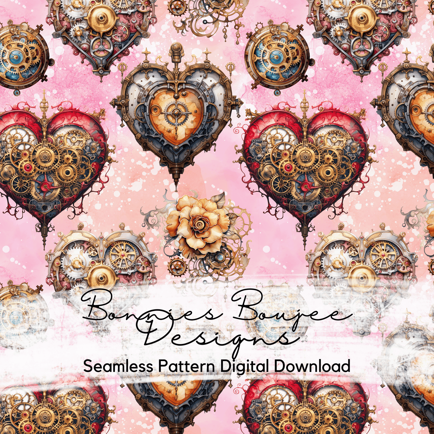 Steampunk Hearts Seamless File