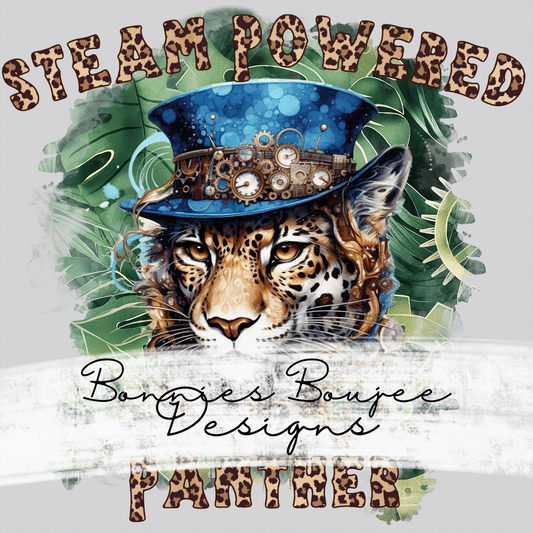 Steampunk Panther Leopard Watercolor Sub PNG - Coordinating