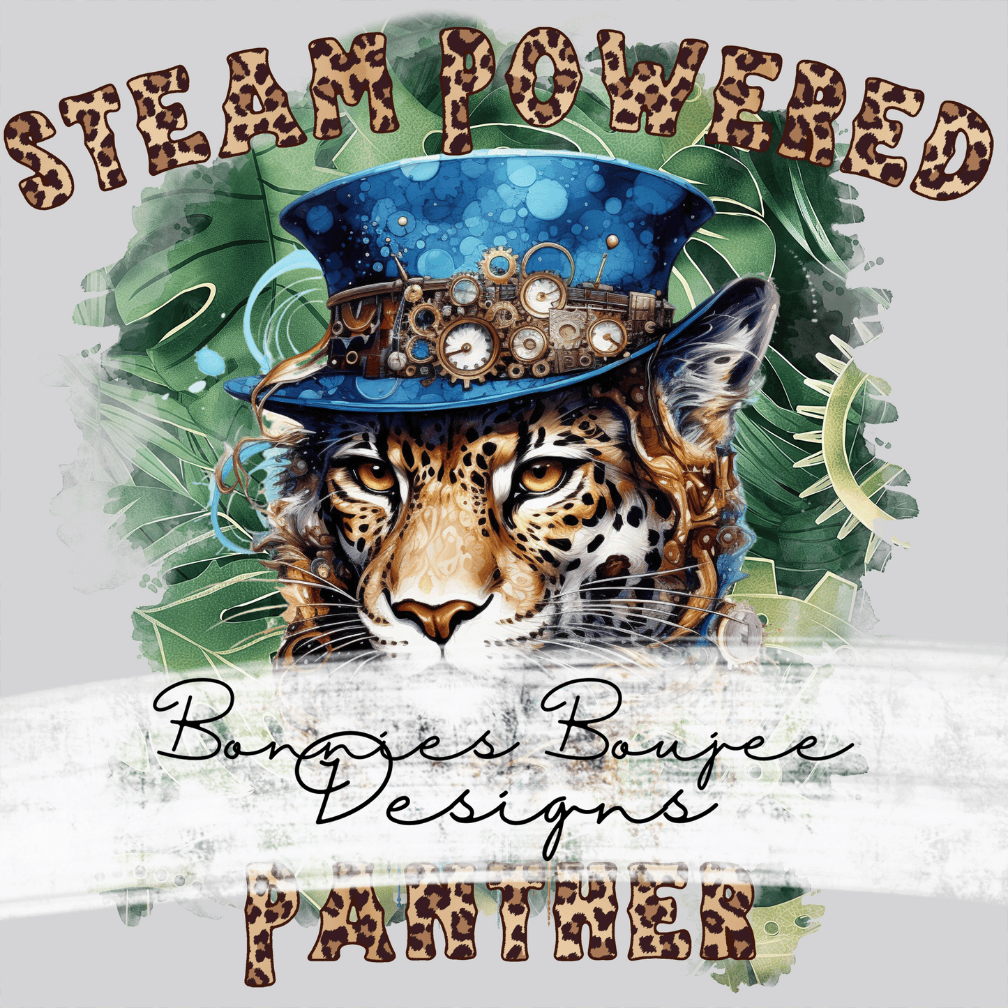 Steampunk Panther Leopard Watercolor Bundle Purchase