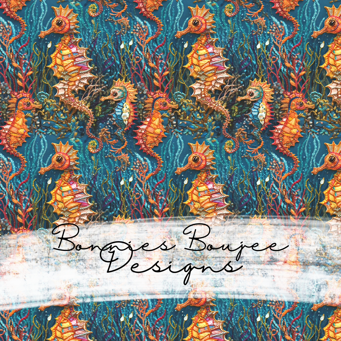 Embroidery Seahorse Seamless File