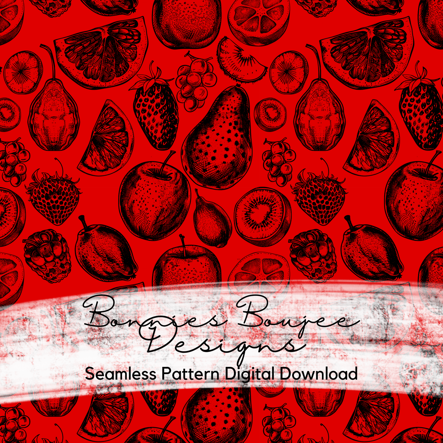 Sketched Fruits on Solid Colored Background Bundle Seamless files including SWIM SAFE colors