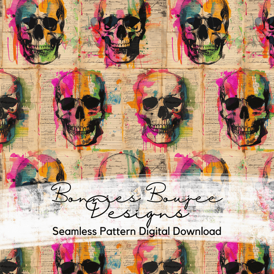 Painted Skull Rustic Textured Seamless File