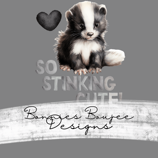 So Stinking Cute - Baby Skunk Watercolor - Sub PNG - Coordinating