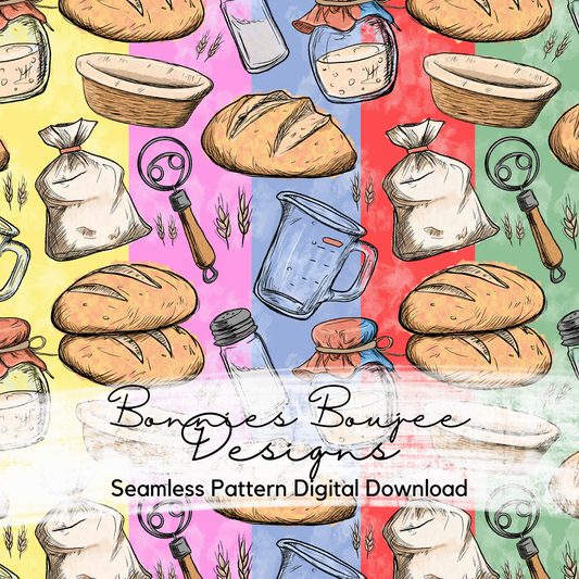 Hand Drawn Sourdough Seamless File - 6 Colorways