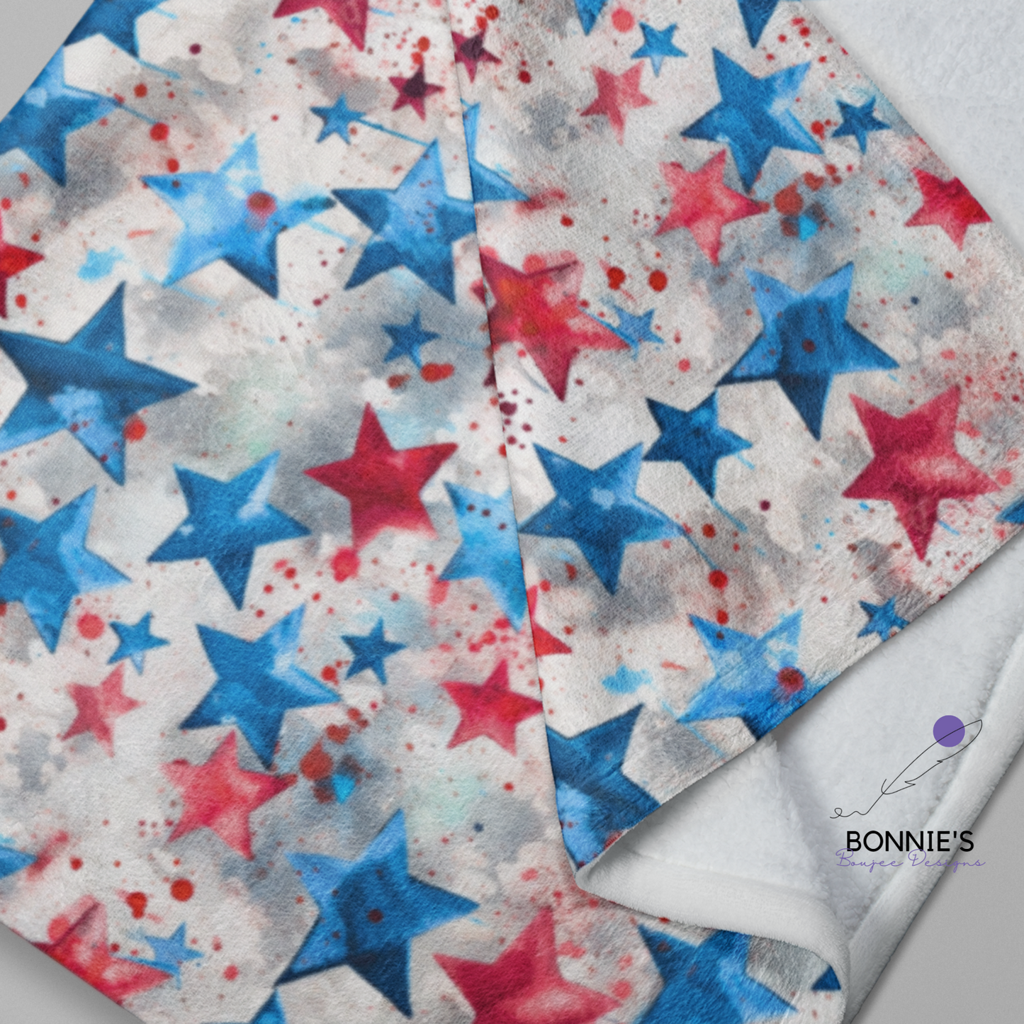 Red, White and Blue Painted Stars Seamless File