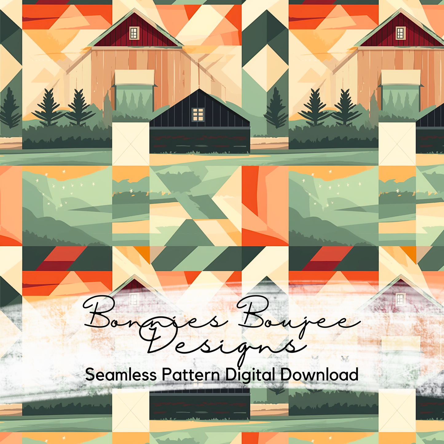 Distressed Barn Quilt Stylized Seamless File