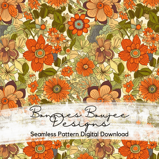 Fall Flowers Boho Seamless File