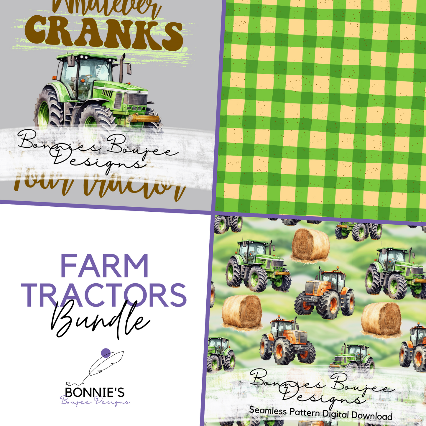 Farm Tractors Watercolor Bundle Purchase