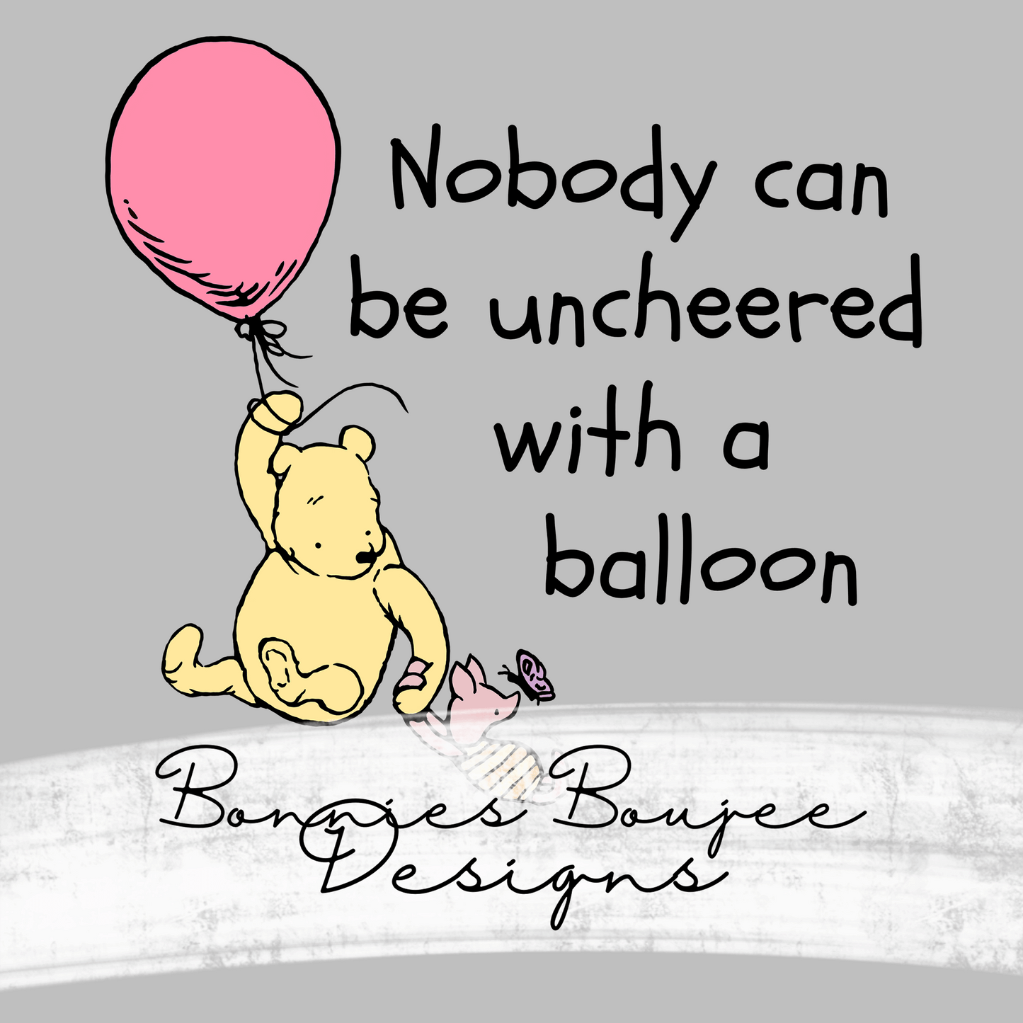 Uncheered with a Balloon Classic Pooh Sublimination PNG