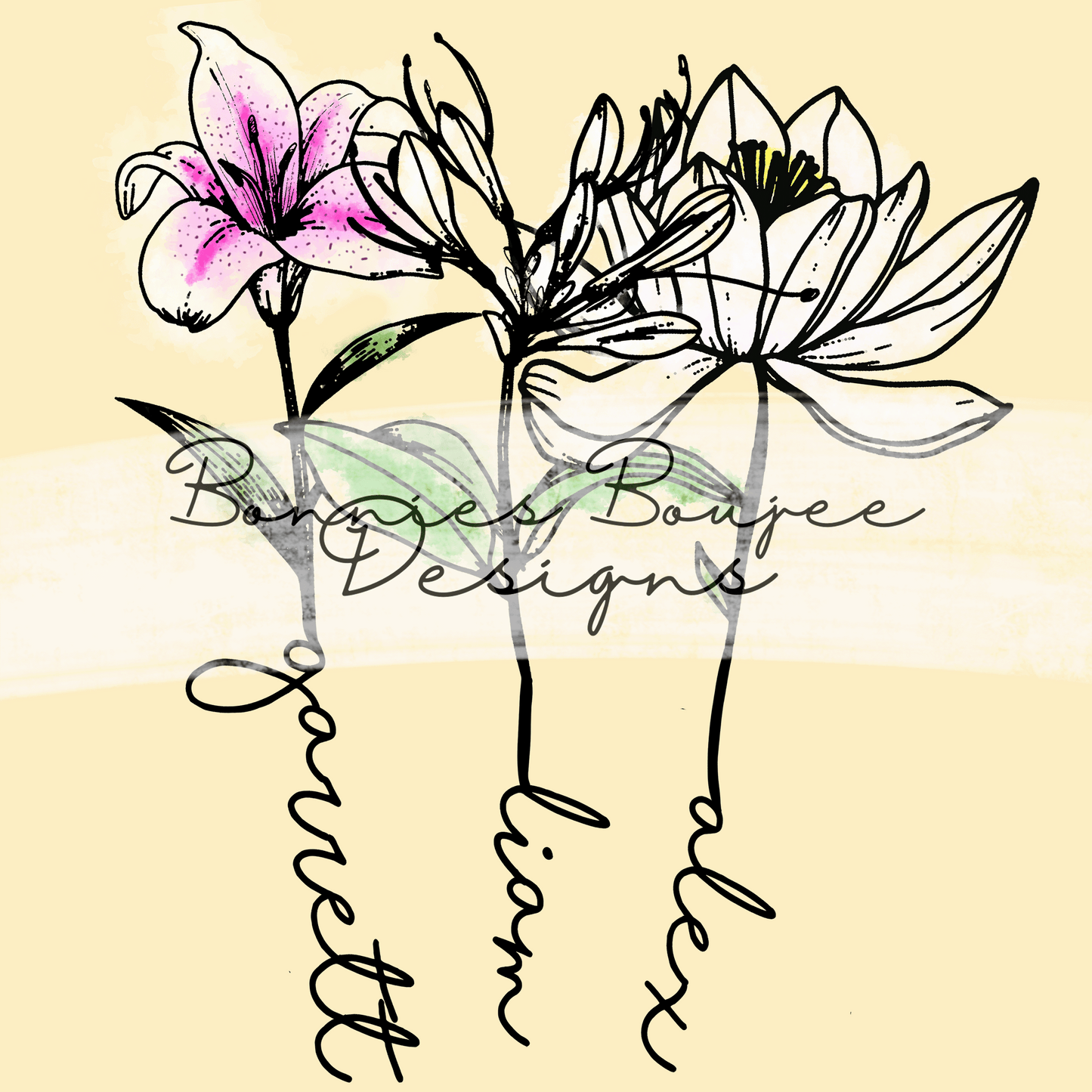 VELARDE's Family Birth Flower PNG