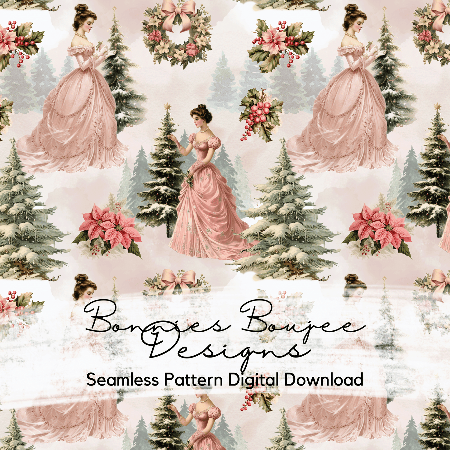 Vintage Victorian Christmas Seamless File