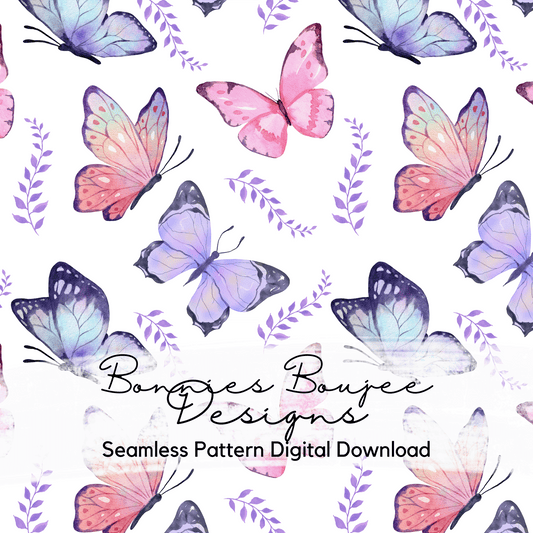 Butterflies of Pink and Purple Seamless