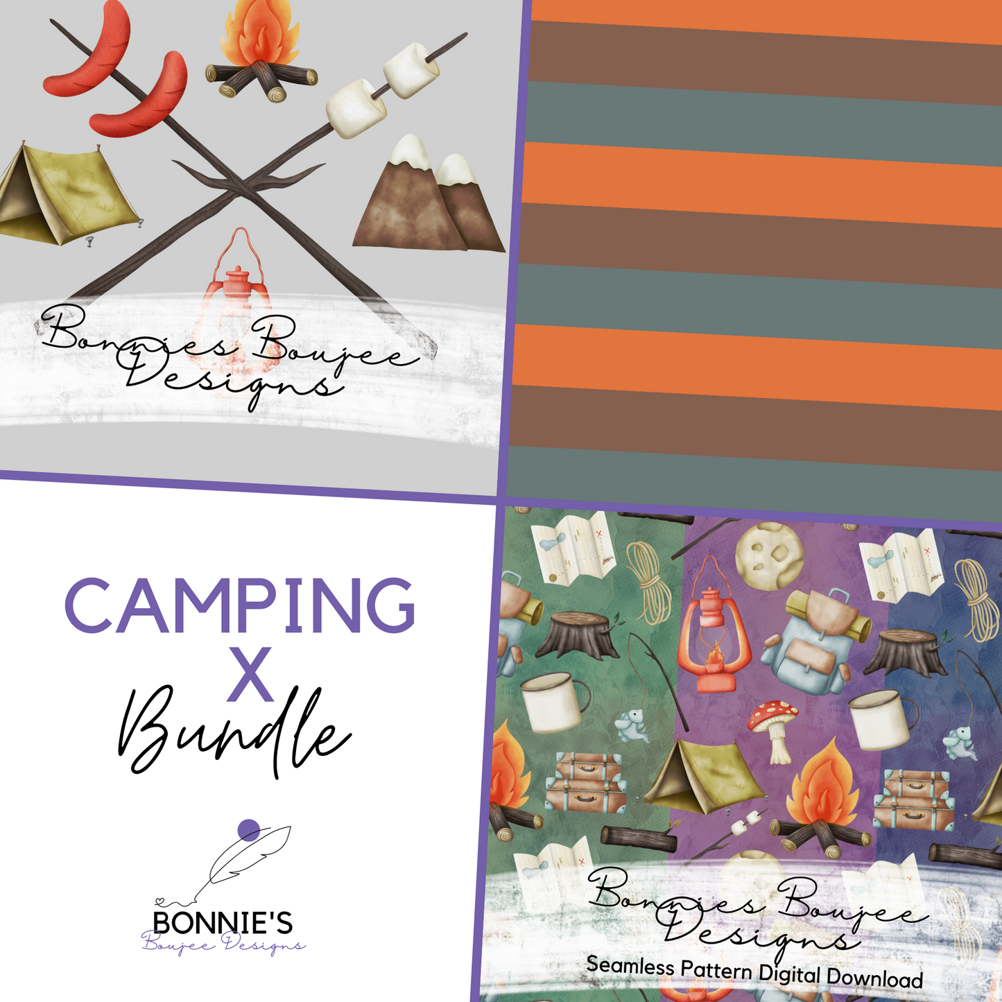Watercolor Forest and Camping Drop Bundle Purchase
