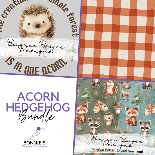 Hedgehog and Acorn Watercolor Forest Animal Bundle Purchase