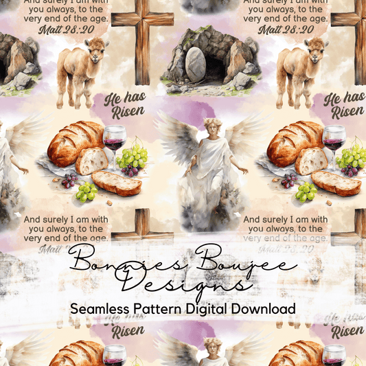 Watercolor Passover Easter Jesus Seamless File