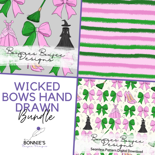 Galinda and Elphaba Bow Hand Drawn Bundle Purchase