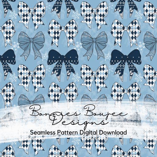 Cute Winter Bows Design Seamless File