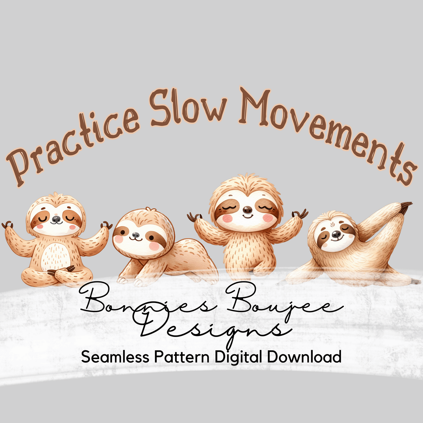 Yoga Sloth Sublimination PNG Coordinating