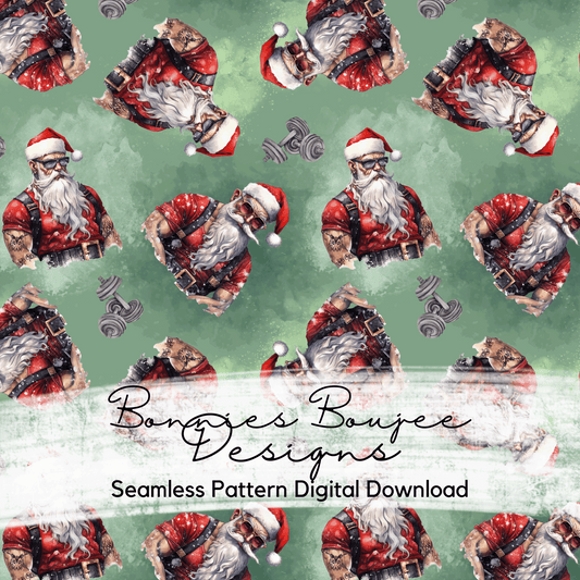 Santa Zaddy in Watercolor Style Seamless File