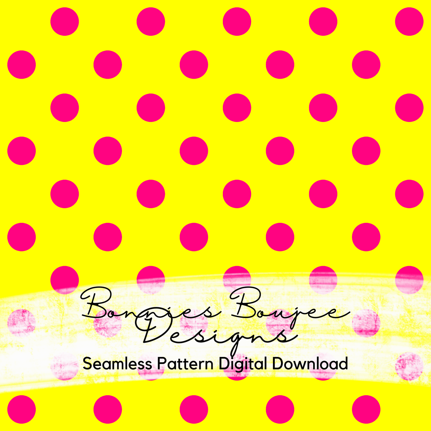 Bright Yellow with Pink Polka Dots Seamless File