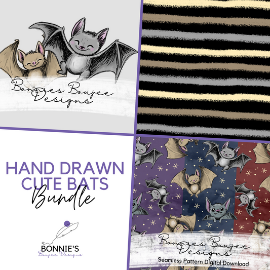 Cute Brown and Black Bats Hand Drawn Bundle Purchase