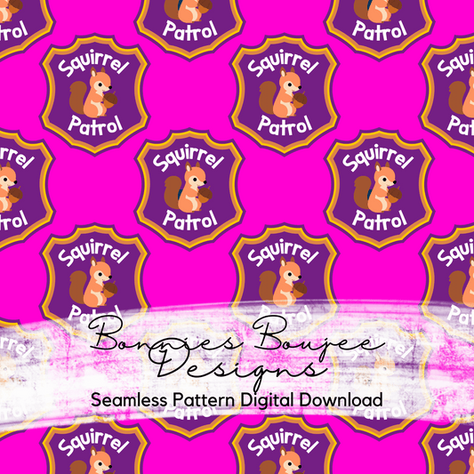 Squirrel Patrol on Pink Seamless File