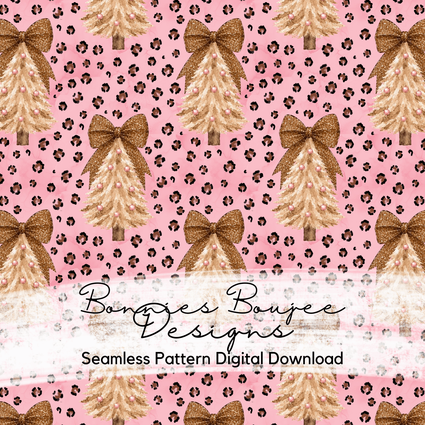 Girly Leopard and Sparkle Holiday Seamless File