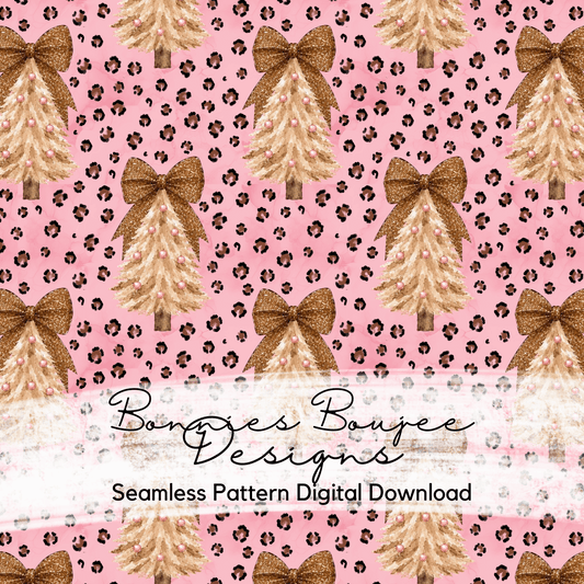 Girly Leopard and Sparkle Holiday Seamless File