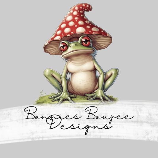 Cottagecore Frog with Mushroom Hat Sub PNG - Coordinating
