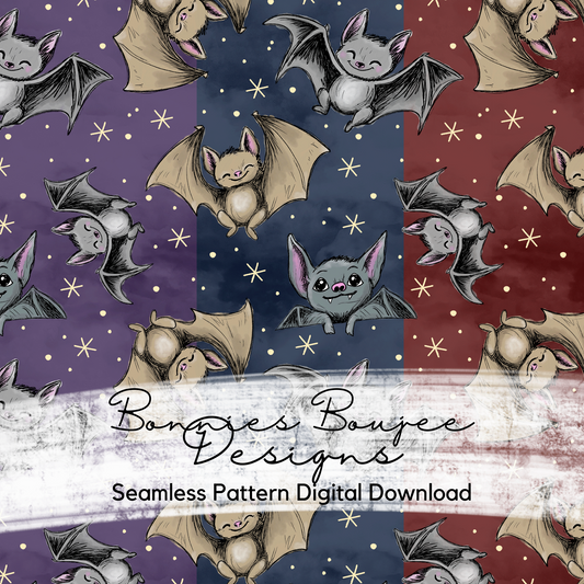 Cute Brown and Black Bats Hand Drawn Seamless File - 3 Colorways