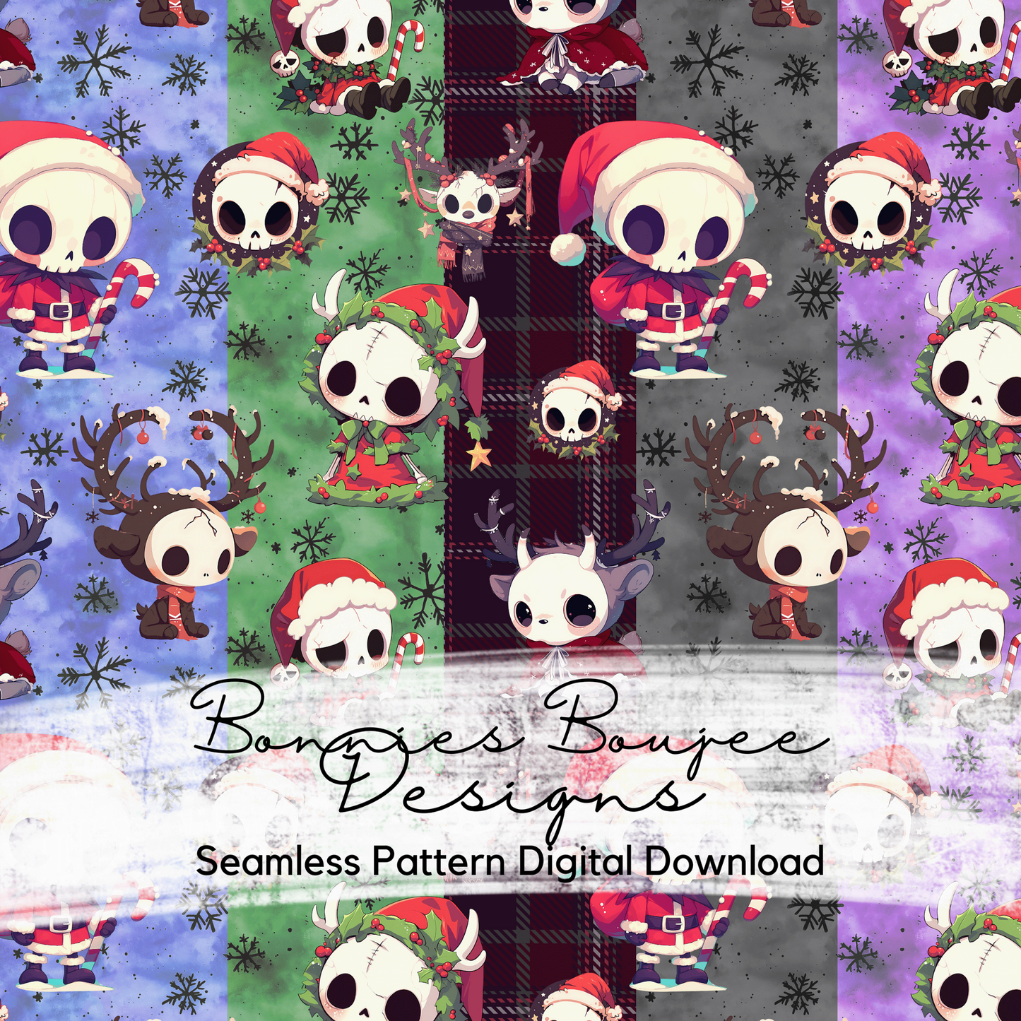 Cute Gothic Holiday Seamless File with Five Colorways