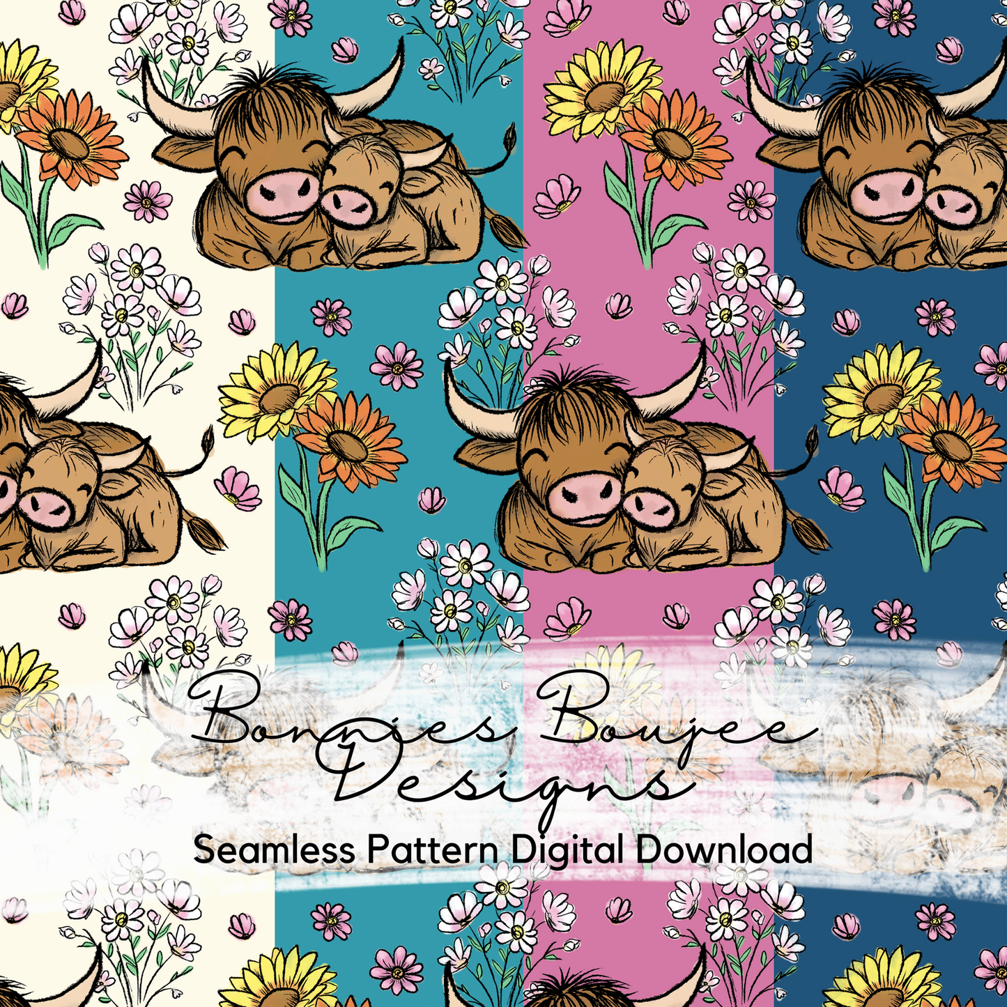 Hand Drawn Mystery Animal Seamless File - Multiple Colorways