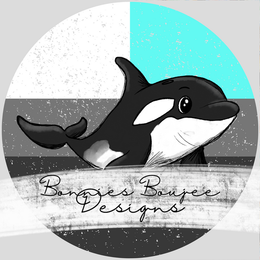 Cute Orca Killer Whale Hand Drawn Sublimination PNG Coordinating - Two Colorways