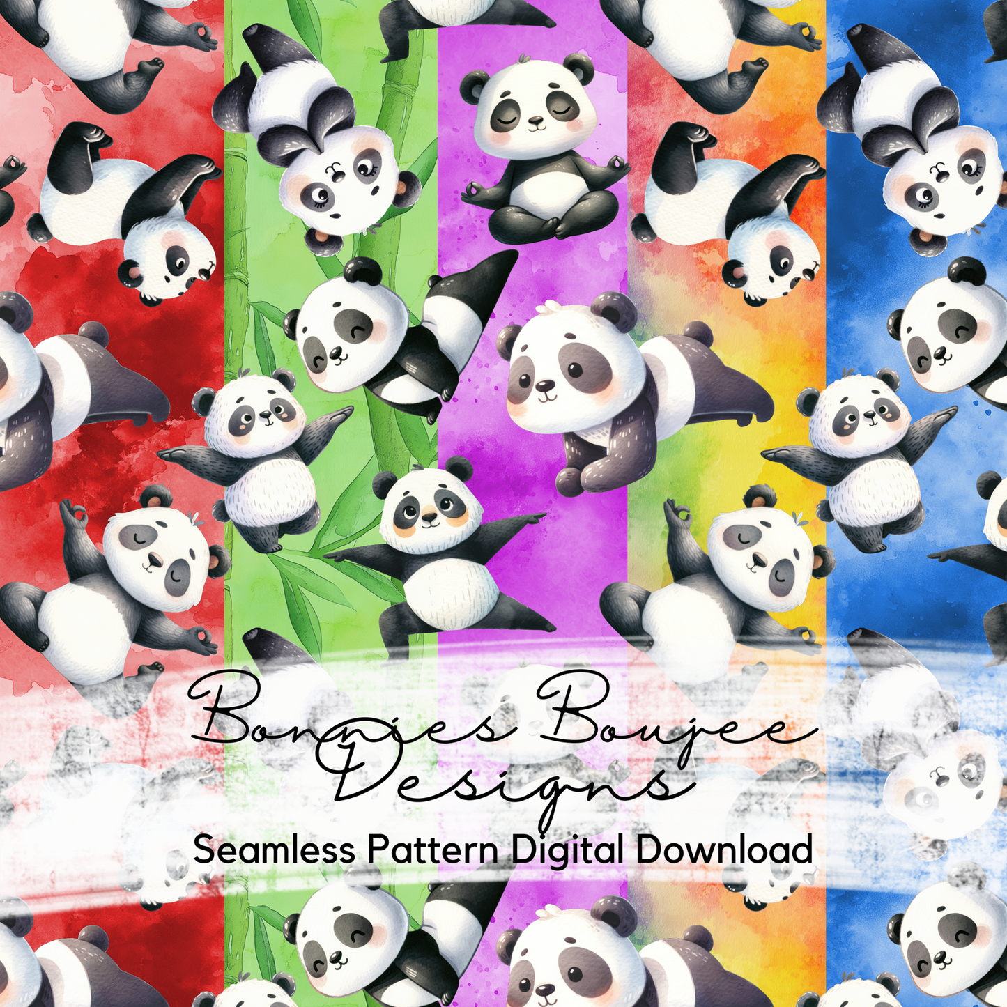 Yoga Pandas Seamless File with Five Colorways